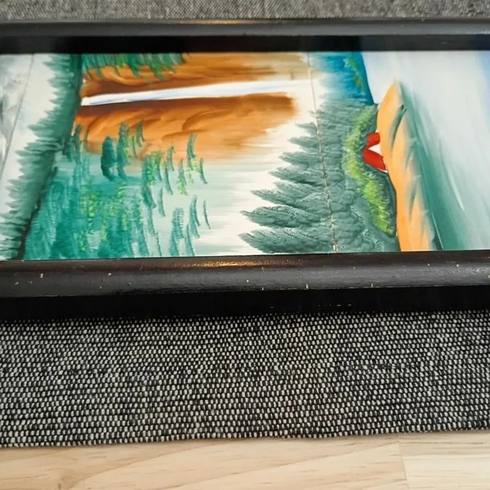 Okamoto Signed Japanese Art Mid-Century Modern Vibrant Hand Painted Tiles